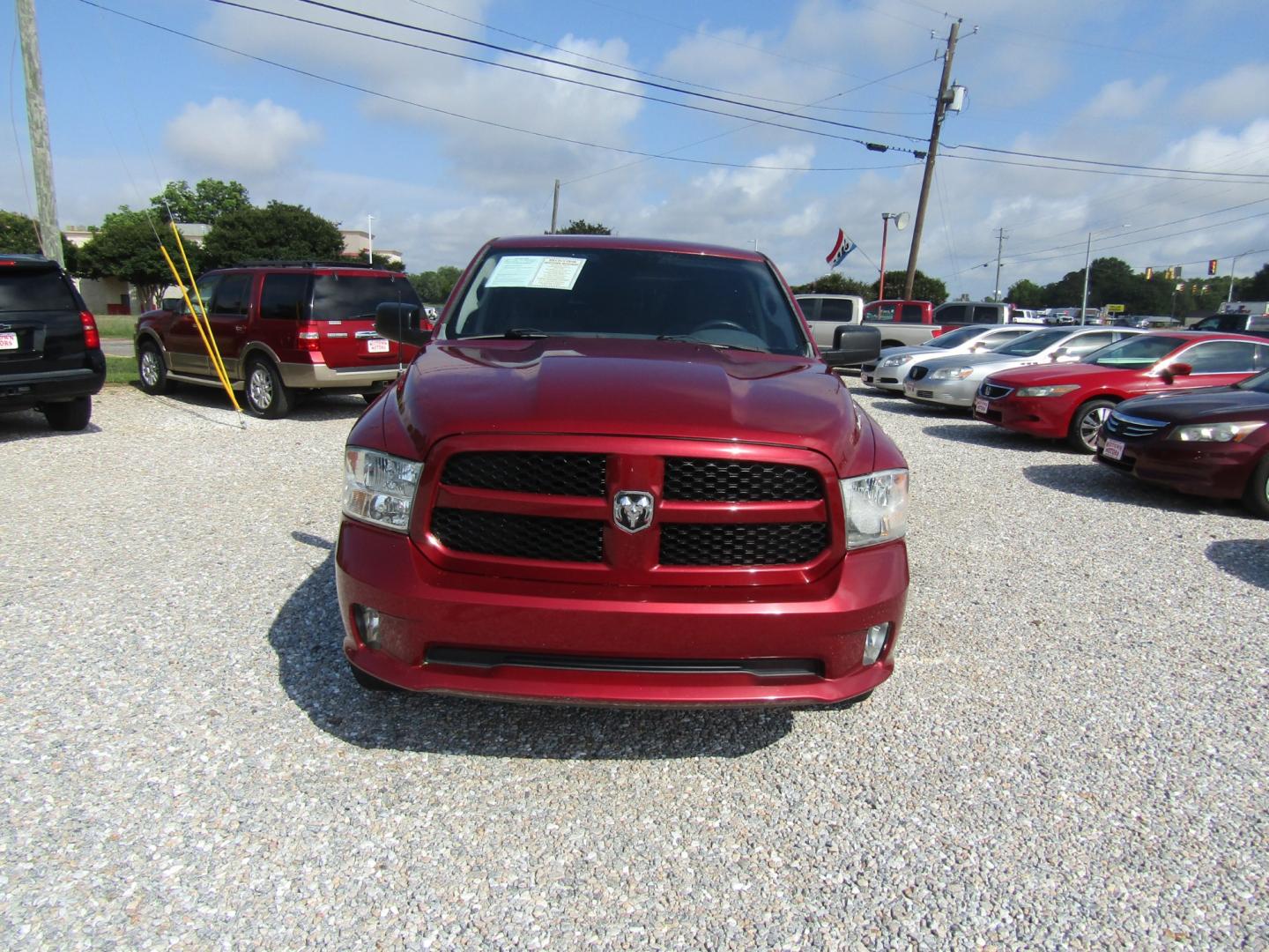 2014 Red /Gray RAM 1500 Tradesman Crew Cab SWB 4WD (1C6RR7KT3ES) with an 5.7L V8 OHV 16V engine, Automatic transmission, located at 15016 S Hwy 231, Midland City, AL, 36350, (334) 983-3001, 31.306210, -85.495277 - Photo#1